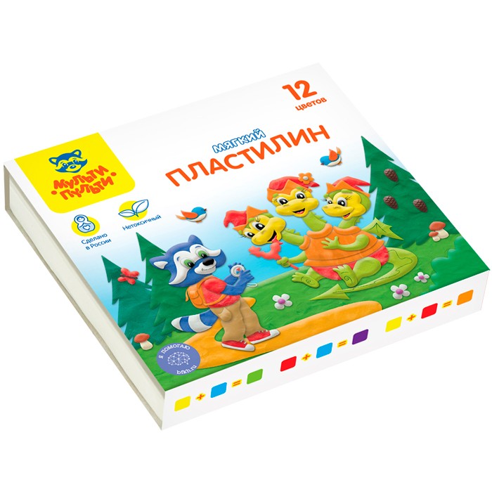 Пластилин 12 цв. Мульти-Пульти "Енот в сказке" 120 г 328895.