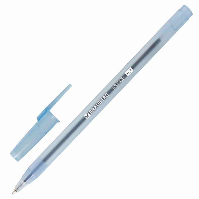 Ручка шариковая синяя 0,7мм,линия письма 03,5мм 143442 BRAUBERG i-STICK ,