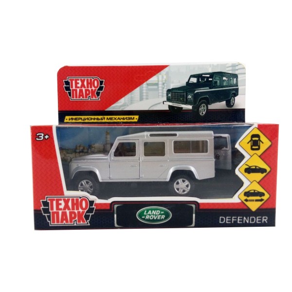 Модель DEFENDER-SL LAND ROVER DEFENDER серебристый Технопарк  в кор.