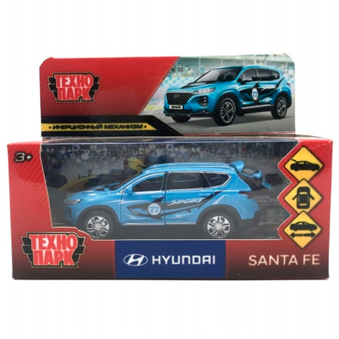 Модель SANTAFE2-12SRT-BU HYUNDAI SANTAFE SPORT 12 см,голубой Технопарк в кор. /72/