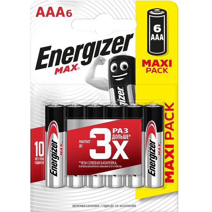 Элемент питания E301532701 Energizer Max L(6шт)  R 3 6xBL (E92) (72)  /цена за упак/