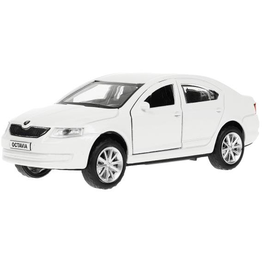 Модель OCTAVIA-12-WH SKODA OCTAVIA 12 см, двери, багаж, инерц. белый Технопарк  в коробке