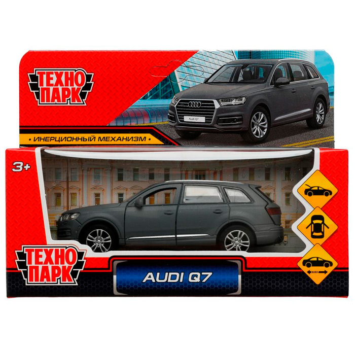 Модель Q7-12MAT-GY AUDI Q7 МАТОВЫЙ длина 12 см Технопарк в коробке /72/ 