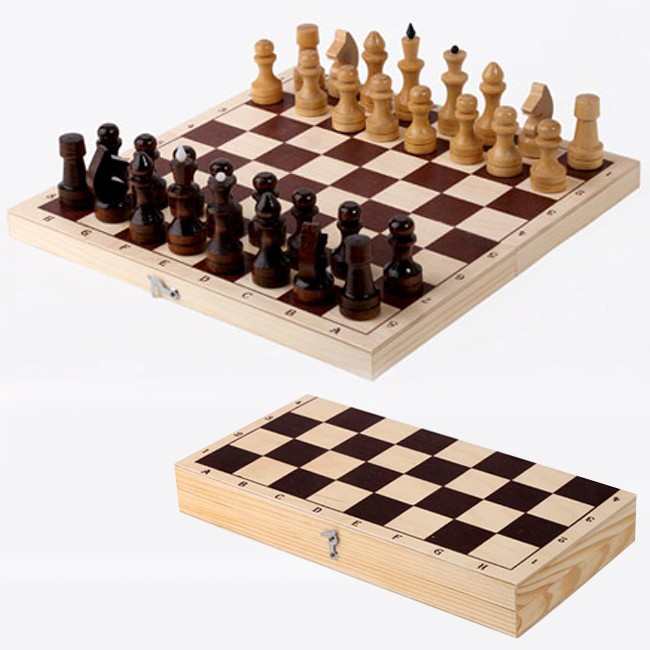 Шахматы обиходные лакированные с доской Р-1