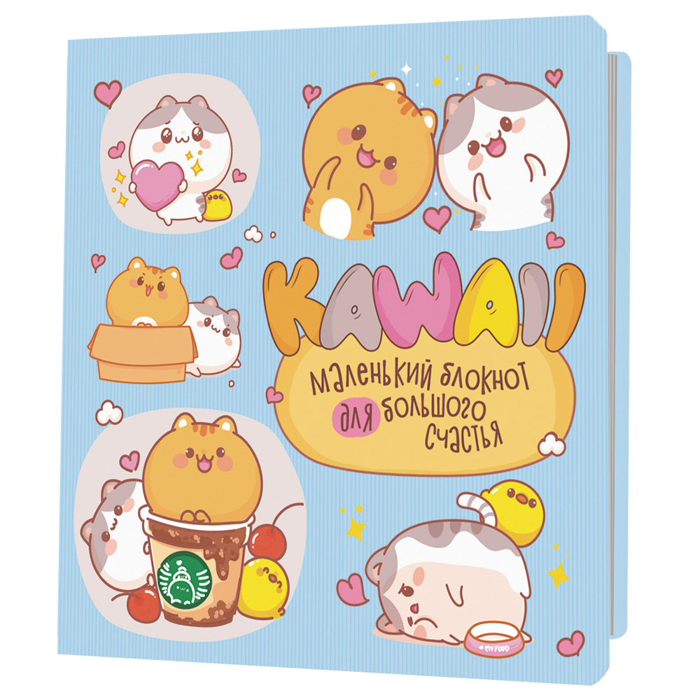 Блокнот 30 л Kawaii.Маленький блокнот для большого счастья голубой  978-5-00141-801-6 ст. 30.