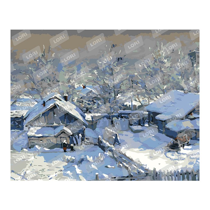 Набор ДТ Картина по номерам "Зима. Морозный день" на подрамнике 40*50 см Рх-061 Lori.