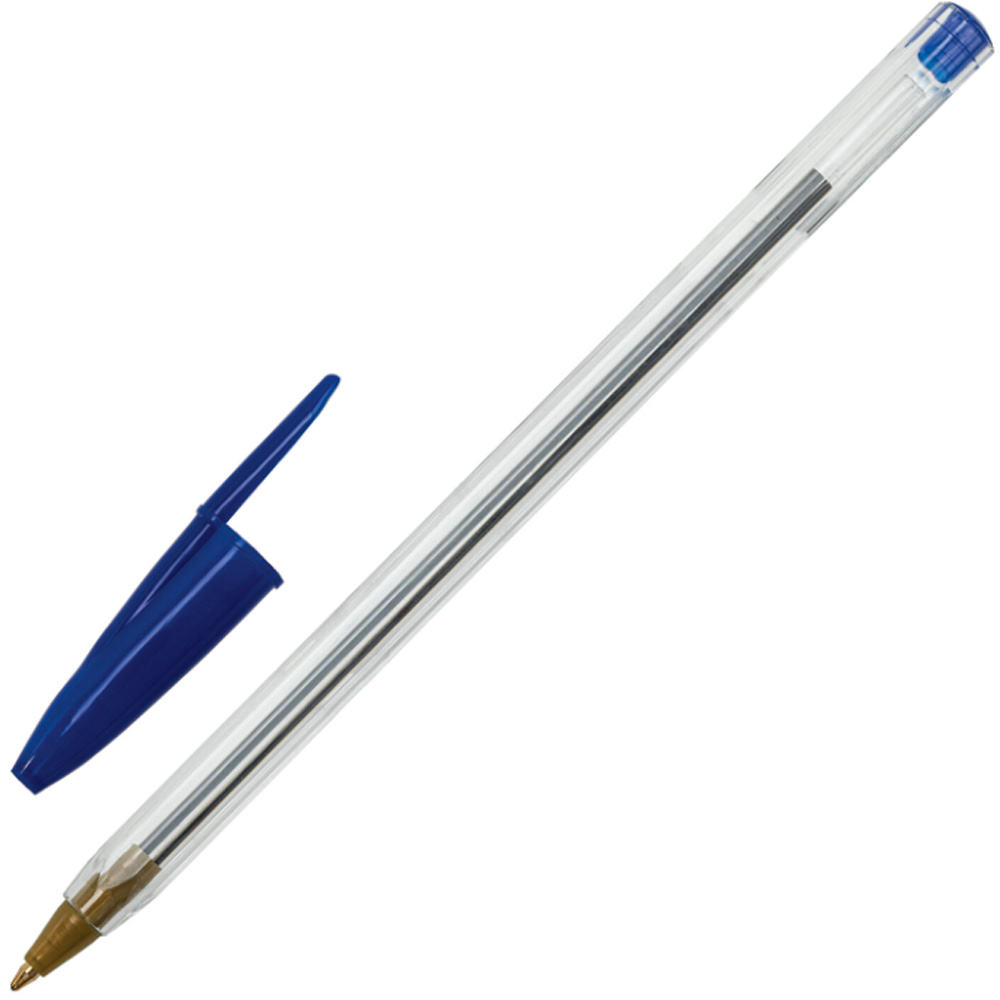 Набор ручек синий 8 шт STAFF Basic Budget BP-05 узел 1 мм, линия 0,5 мм, 143874.