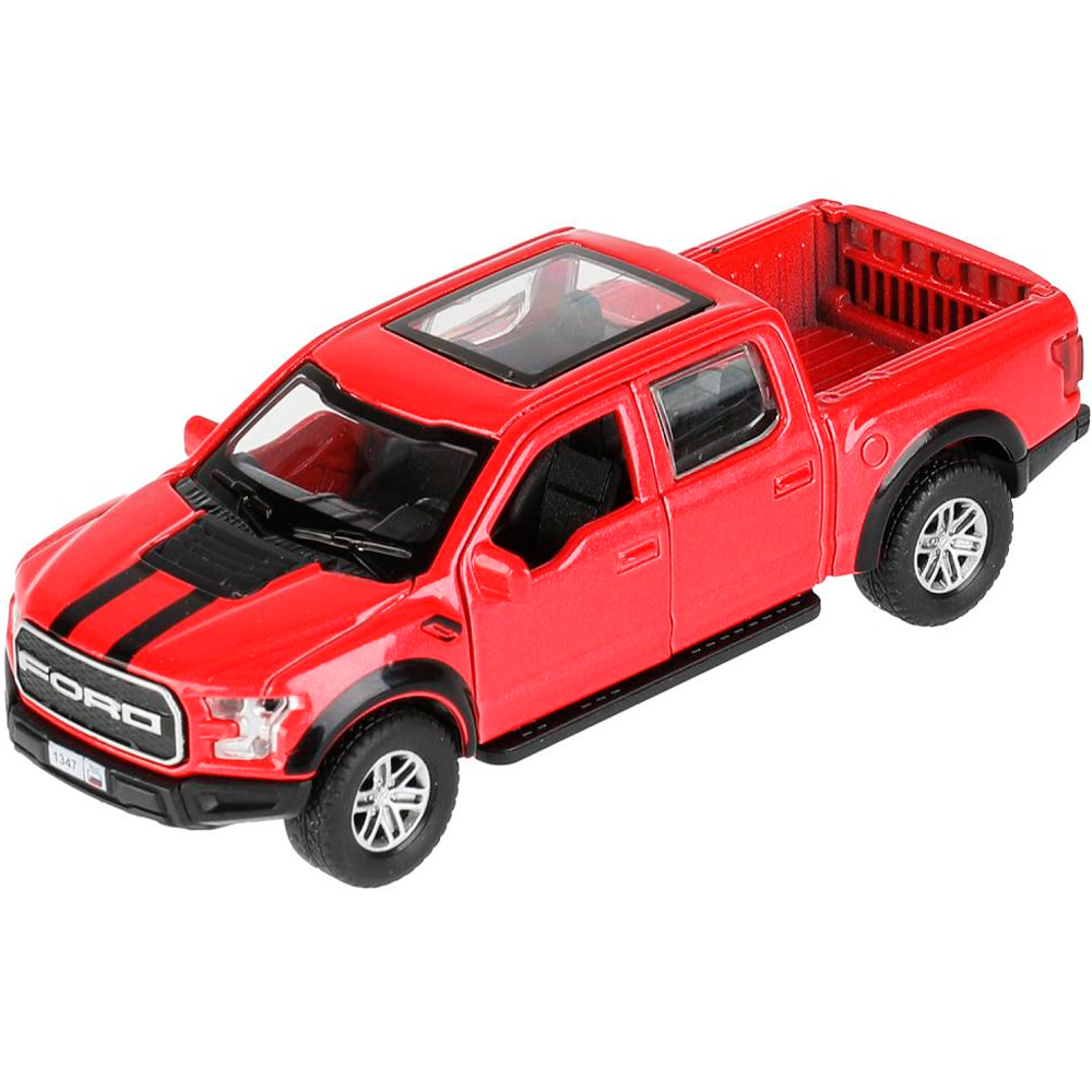 Модель F150RAP-12-RD FORD F150 RAPTOR 12 см, двери, багаж, инерц, красный Технопарк в коробке