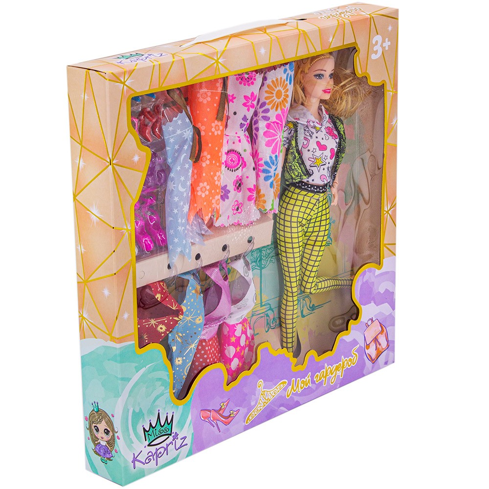 Кукла Miss Kapriz YSYX003A-2 Мой гардероб с набором платьев в кор.